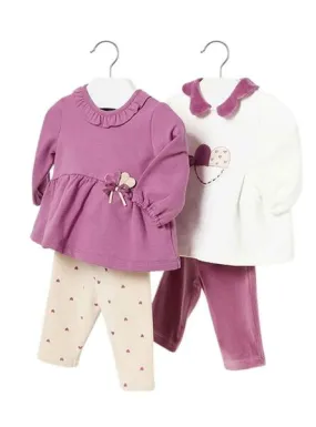 Mayoral Baby Purple Leggings Set of 4 Pieces